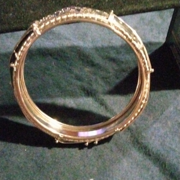 Silver and Black Onyx Bangle Bracelet - Picture 3 of 4